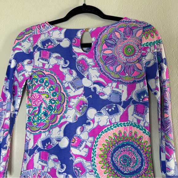 LILLY PULITZER purple / pink elephant Play That Trunky Music Bay dress XXS - Picture 9 of 12
